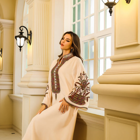 Fashion Muslim Rope Embroidered Robe Women's Clothing NommL