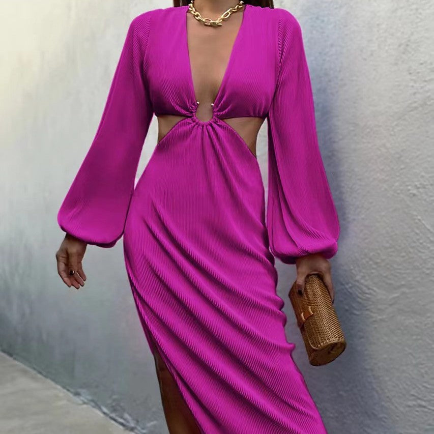 Autumn Fashion Pressed Pleated Waistless Women's Dresses NommL