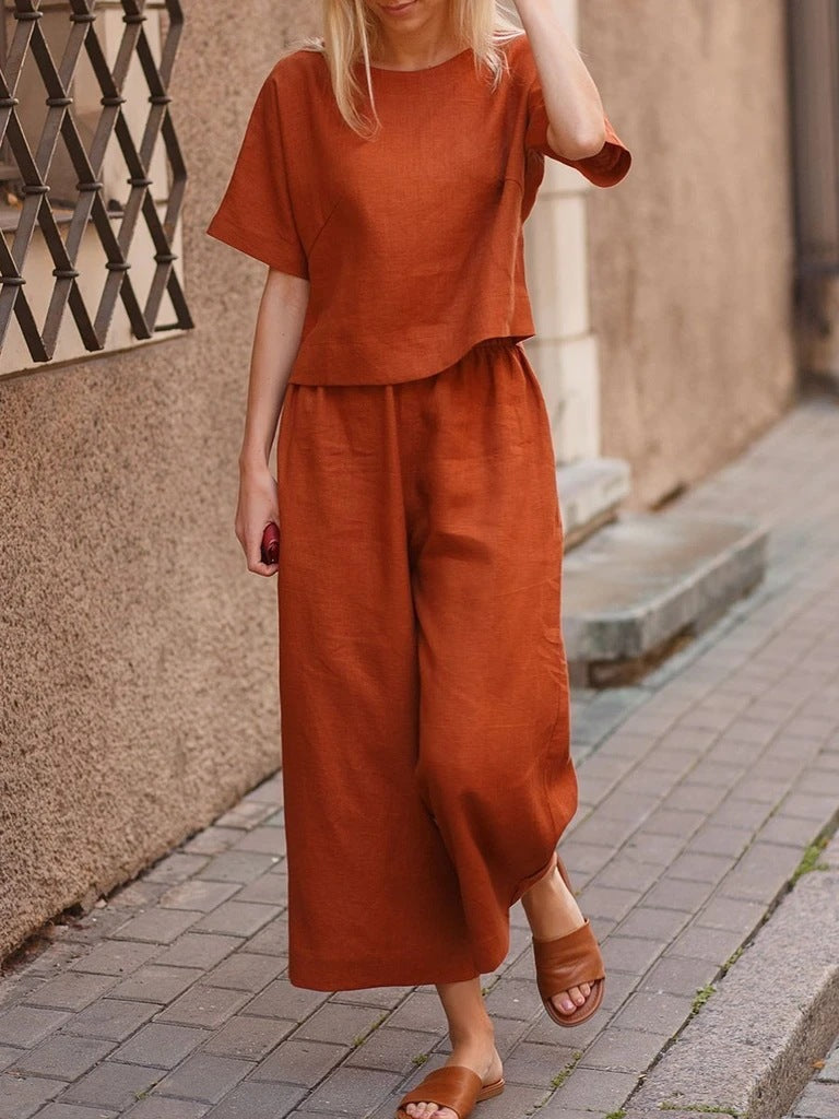 Casual Loose Solid Color Suit