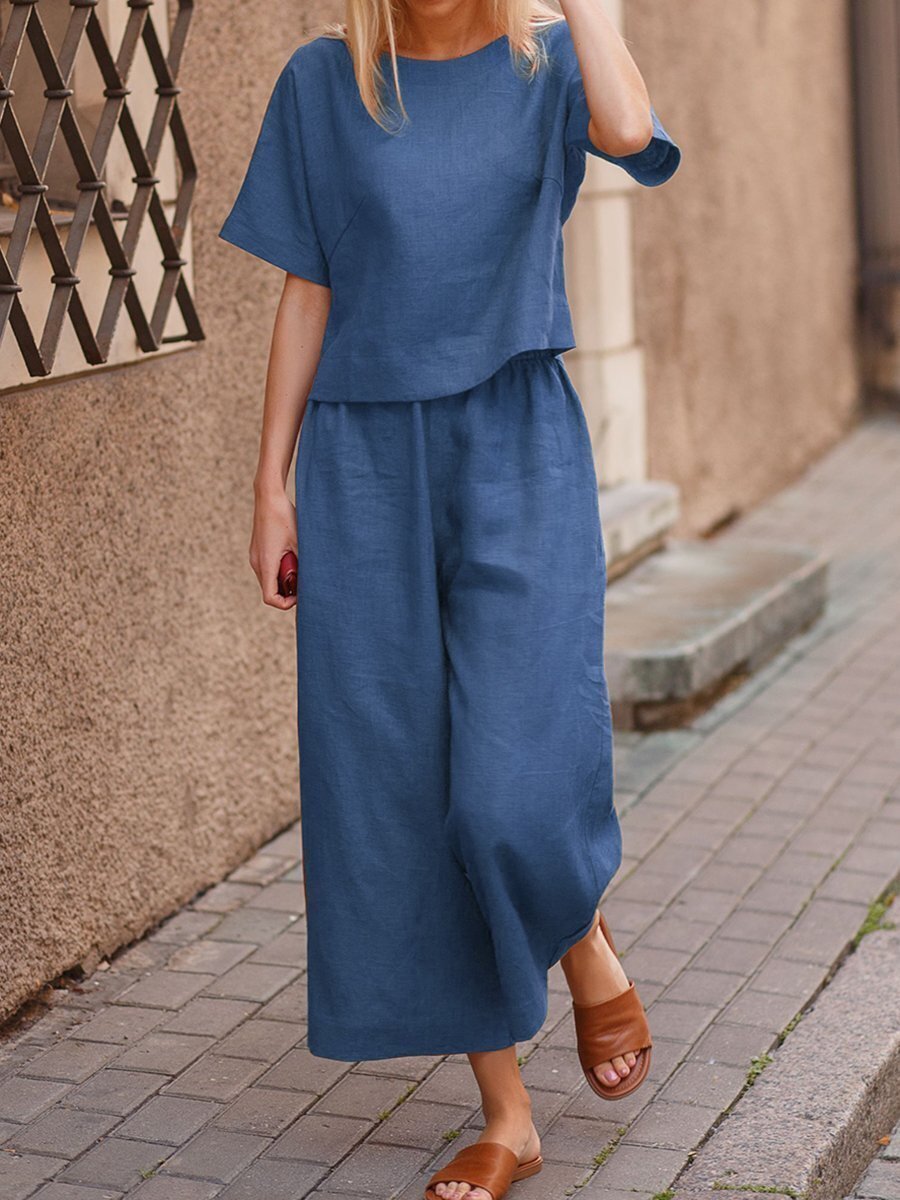 Casual Loose Solid Color Suit