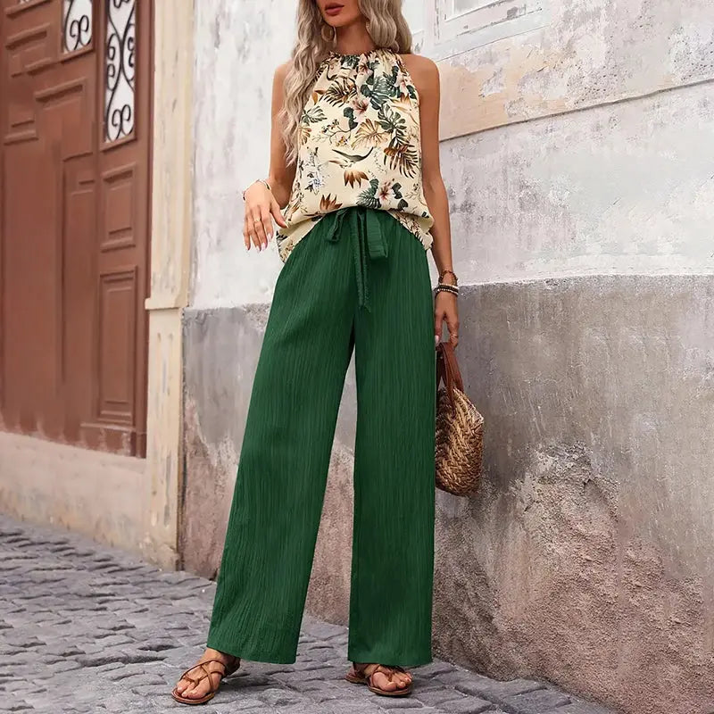 Casual Sleeveless Halter Neck Crop Tops NommL