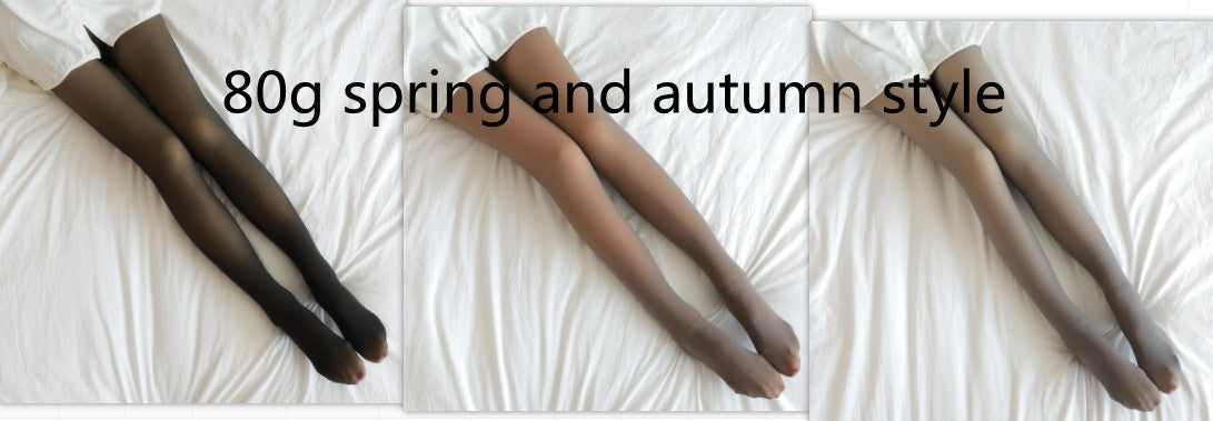 Fake Translucent Plus Size Leggings Fleece Lined Tights Fall And Winter Warm Fleece Pantyhose Women Fleece Lined Pantyhose Thermal Winter Tights NommL