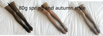 Fake Translucent Plus Size Leggings Fleece Lined Tights Fall And Winter Warm Fleece Pantyhose Women Fleece Lined Pantyhose Thermal Winter Tights NommL