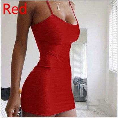 Pure Color Simple Hanging Neck Tight-fitting Hip Skirt NommL