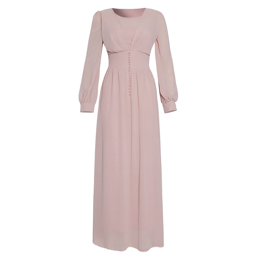Muslim Women's Clothing Long Sleeve Chiffon Dress NommL
