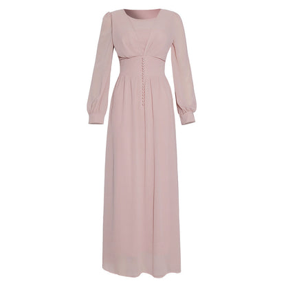 Muslim Women's Clothing Long Sleeve Chiffon Dress NommL
