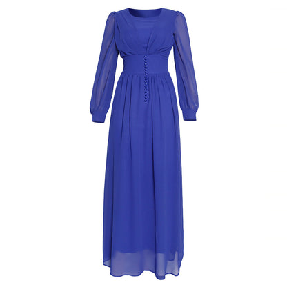 Muslim Women's Clothing Long Sleeve Chiffon Dress NommL
