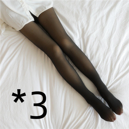 Fake Translucent Plus Size Leggings Fleece Lined Tights Fall And Winter Warm Fleece Pantyhose Women Fleece Lined Pantyhose Thermal Winter Tights NommL
