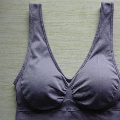 Women Yoga Tank Tops  Sports Bra Workout Fitness Running Crop Top NommL