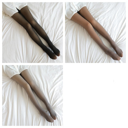 Fake Translucent Plus Size Leggings Fleece Lined Tights Fall And Winter Warm Fleece Pantyhose Women Fleece Lined Pantyhose Thermal Winter Tights NommL