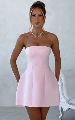 Chic Summer Strapless Mini Dress: Elegant Backless Slim Fit Party & Cocktail Wear NommL