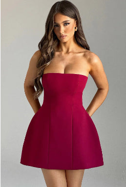 Chic Summer Strapless Mini Dress: Elegant Backless Slim Fit Party & Cocktail Wear NommL