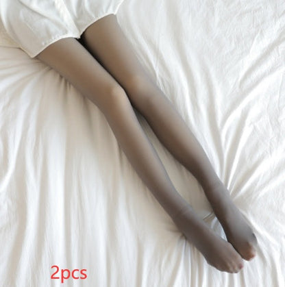 Fake Translucent Plus Size Leggings Fleece Lined Tights Fall And Winter Warm Fleece Pantyhose Women Fleece Lined Pantyhose Thermal Winter Tights NommL