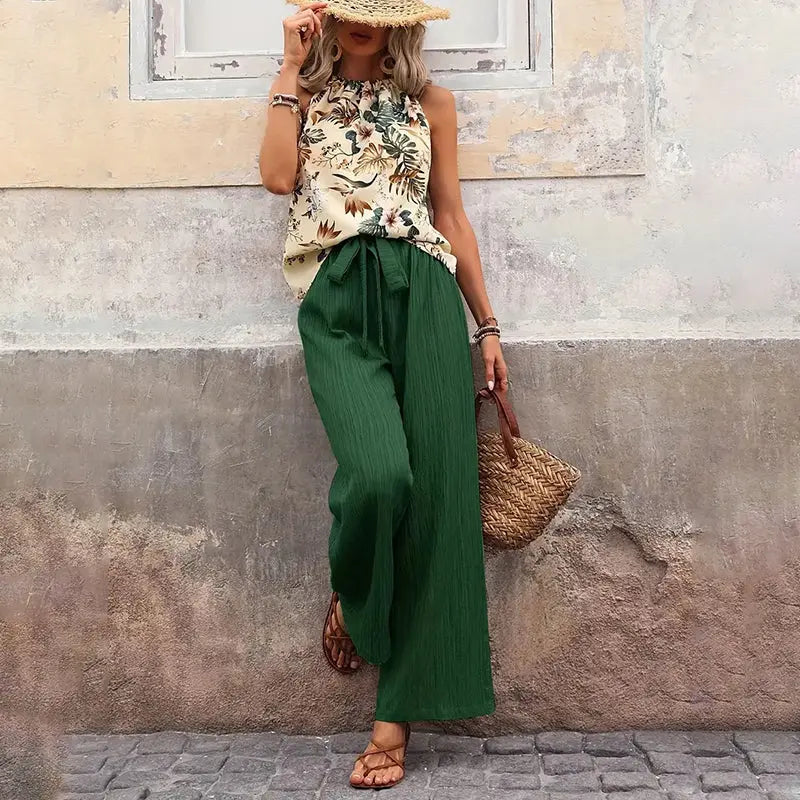 Casual Sleeveless Halter Neck Crop Tops NommL