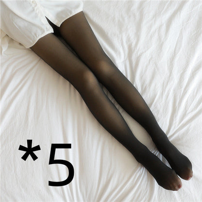 Fake Translucent Plus Size Leggings Fleece Lined Tights Fall And Winter Warm Fleece Pantyhose Women Fleece Lined Pantyhose Thermal Winter Tights NommL