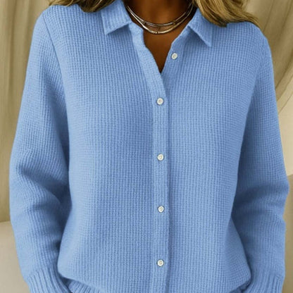 Casual Fashion Button Knitted Lapel Sweater For Women Long Sleeve Knitted Sweaters Tops Winter Jumper NommL