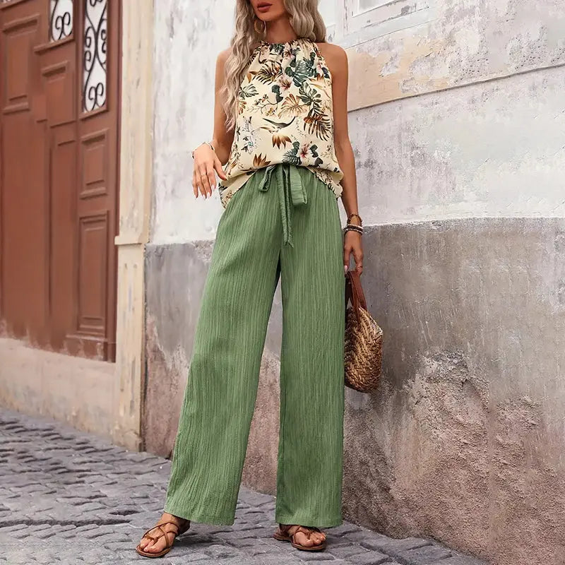 Casual Sleeveless Halter Neck Crop Tops NommL