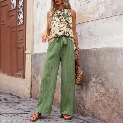 Casual Sleeveless Halter Neck Crop Tops NommL