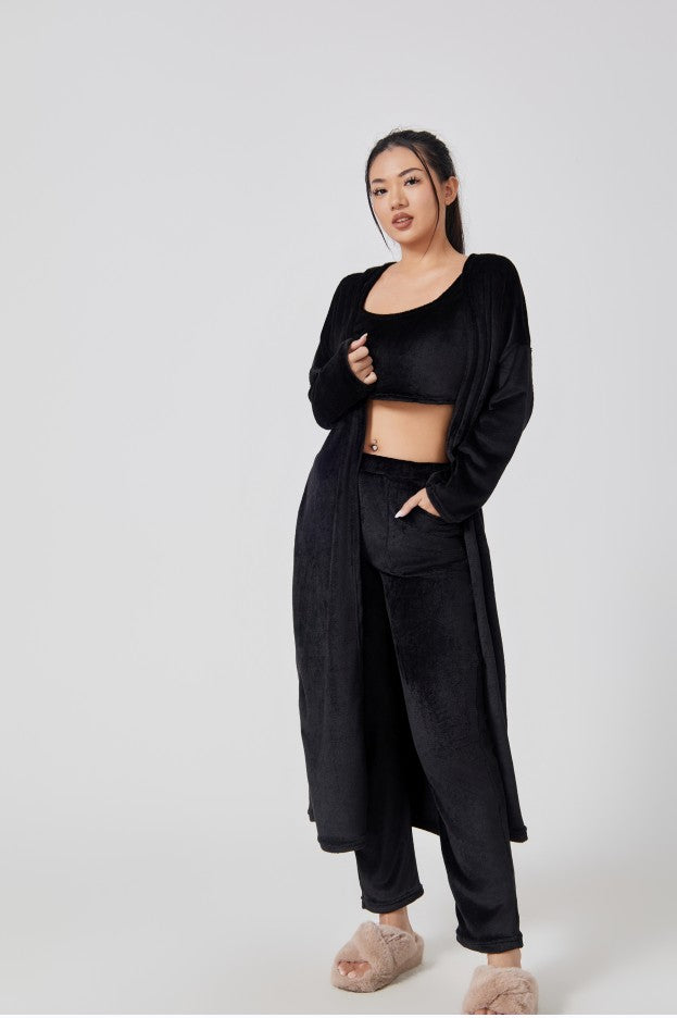 Cozy Pajama Set, 3 Piece Lounge Set, Cute Loungewear, Warm Suit Sets, Matching Set, Lounge Set, 3 Piece Pant Sets, Women Winter Dress NommL
