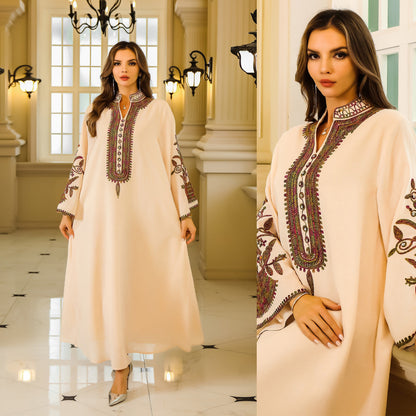 Fashion Muslim Rope Embroidered Robe Women's Clothing NommL