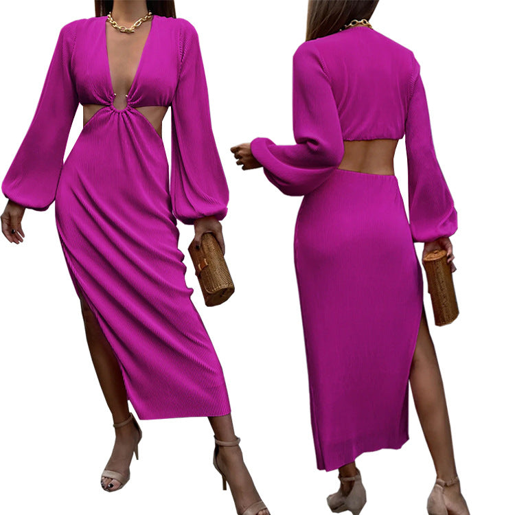 Autumn Fashion Pressed Pleated Waistless Women's Dresses NommL