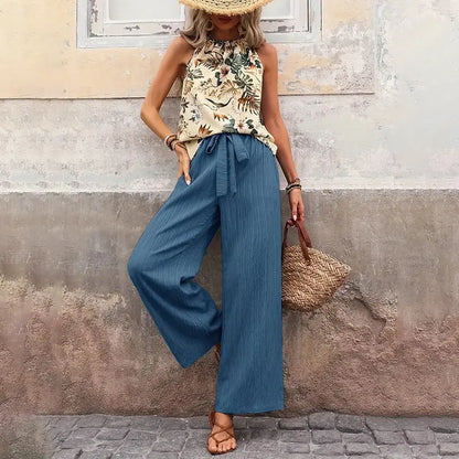 Casual Sleeveless Halter Neck Crop Tops NommL