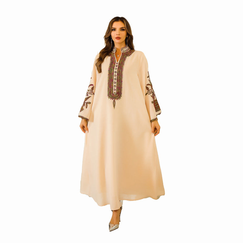 Fashion Muslim Rope Embroidered Robe Women's Clothing NommL