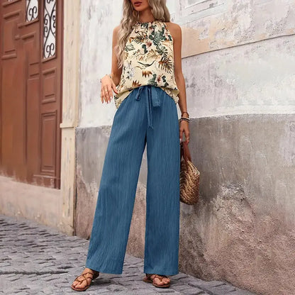 Casual Sleeveless Halter Neck Crop Tops NommL