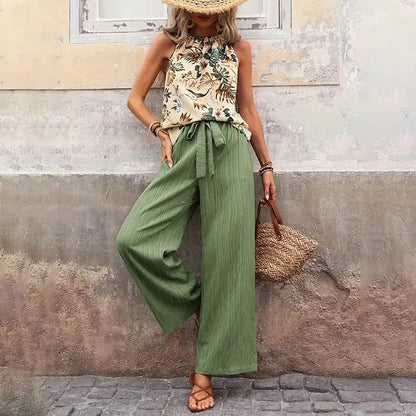 Casual Sleeveless Halter Neck Crop Tops NommL